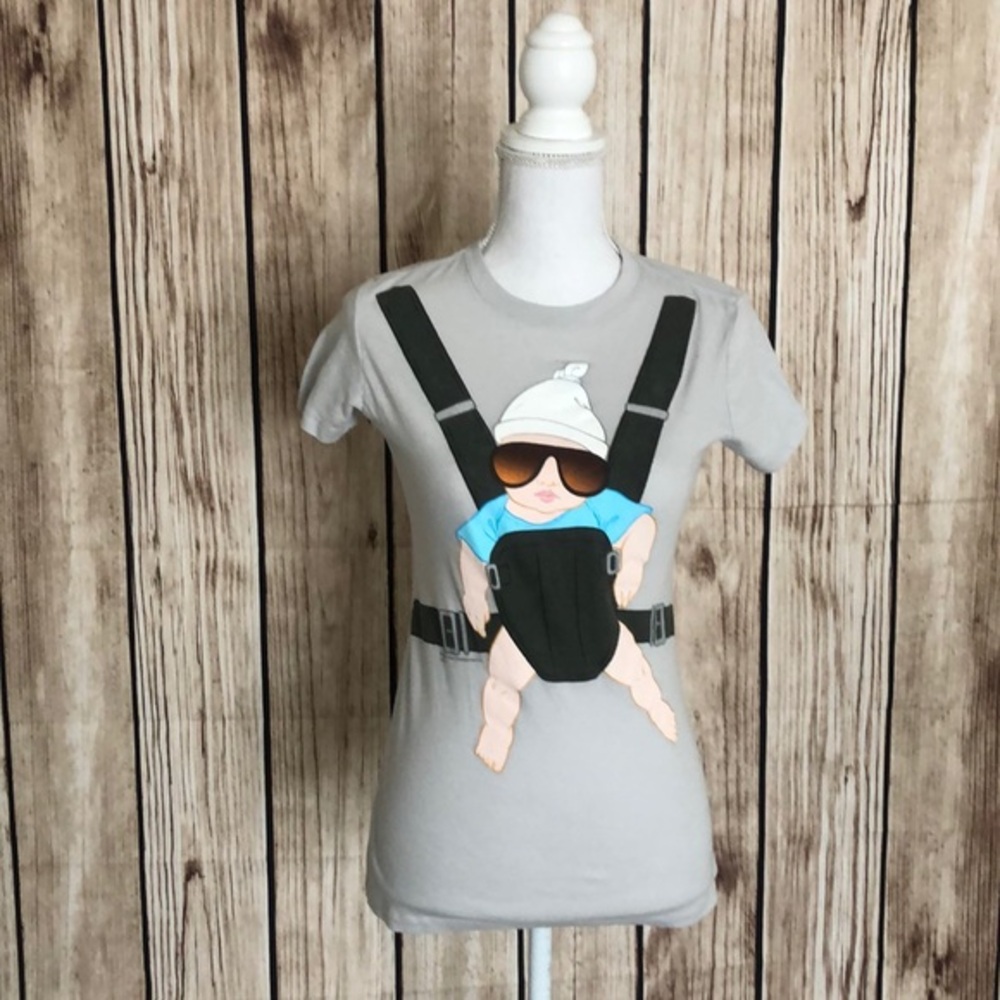 Next Hangover Movie  Baby in Sunglasses Soft Short Sleeve Tee Shirt Grey Medium